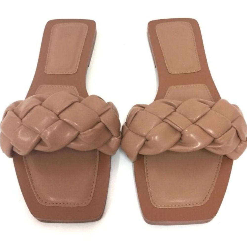 ZBY nude braded strap slide sandals Size 7
